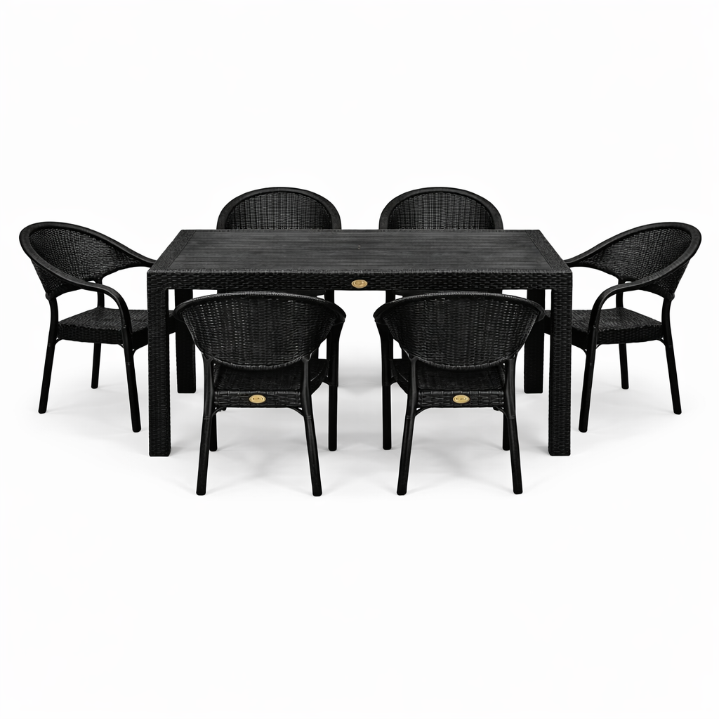 Комплект мебели садовые стулья София 6 шт. со столом Осло Черный (OS6SOFBL2)