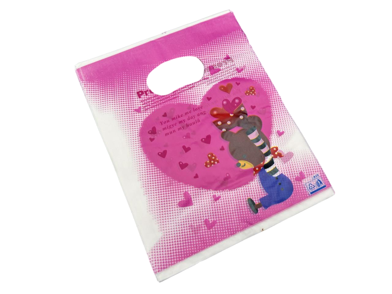 Пакет подарочный полиэтиленовый Сердце с принтом 20х15 см Розовый (BGN-175) Пакет подарочный полиэтиленовый Сердце с принтом 20х15 см Розовый (BGN-175)