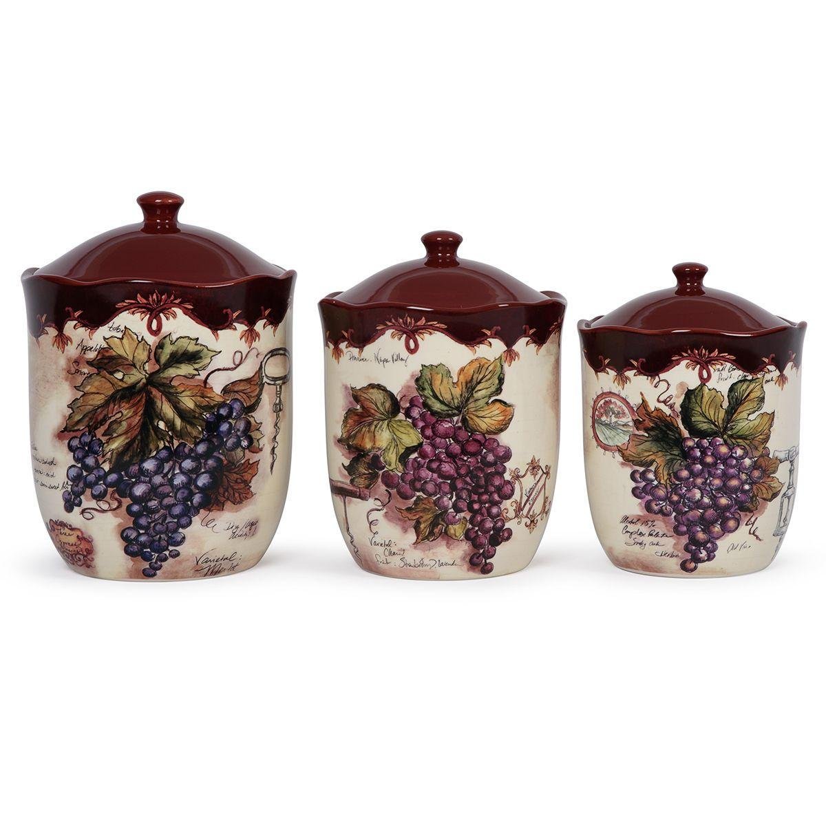 Емкости для хранения Certified International Секреты виноделов из керамики 3 шт. Разноцветный (31449)