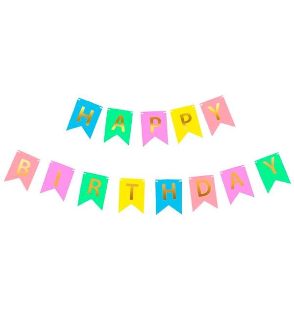 Гирлянда из флажков Happy Birthday colorful 230 см (12966364)