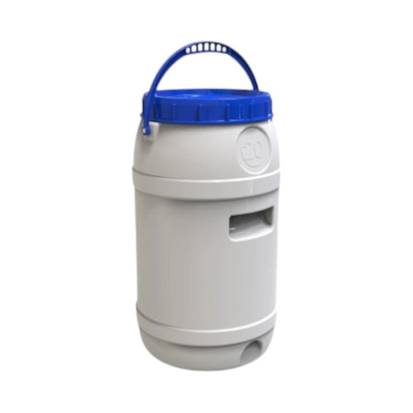 Бидон пищевой с крышкой 24 см ручка дуга 20 л Белый (3194)