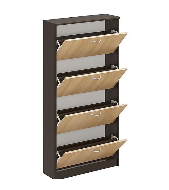 Тумба для взуття Mebel Service ТО-800 4-х дверна 80х26,8х166 см Венге/Дуб самоа (29519889)