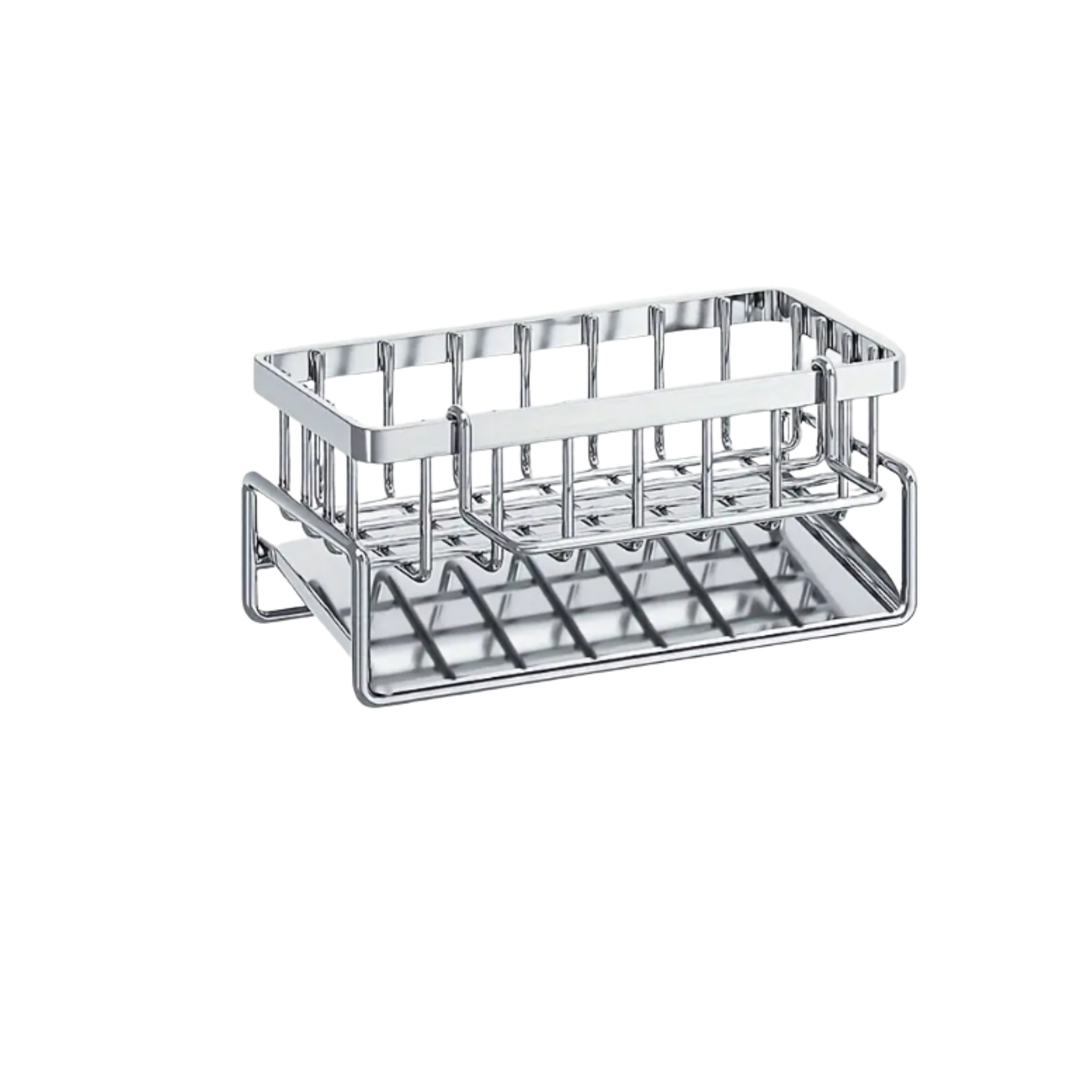 Подставка-держатель на раковину для губок и моющего средства Серебристый