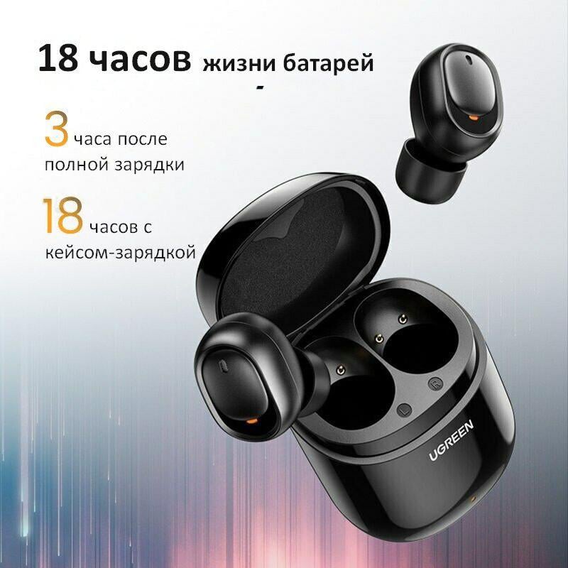 Бездротові Bluetooth навушники Ugreen TWS CM338 Чорний - фото 6 Бездротові Bluetooth навушники Ugreen TWS CM338 Чорний - фото 6