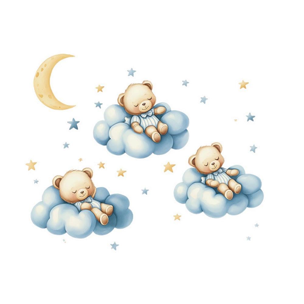 Наклейка интерьерная на стену Мишки спят на облаках (OK0107_1) Наклейка интерьерная на стену Мишки спят на облаках (OK0107_1)