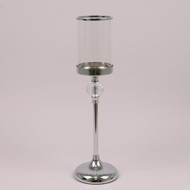 Підсвічник металевий Flora 46,5 см Срібний (36747)