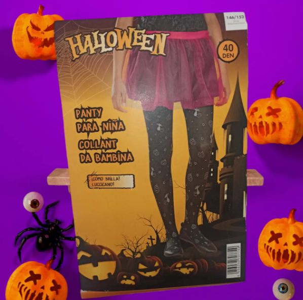 Колготки на Хэллоуин детские Кошки с тыквами 40 den 12-14 Черный (28748344) - фото 2 Колготки на Хэллоуин детские Кошки с тыквами 40 den 12-14 Черный (28748344) - фото 2