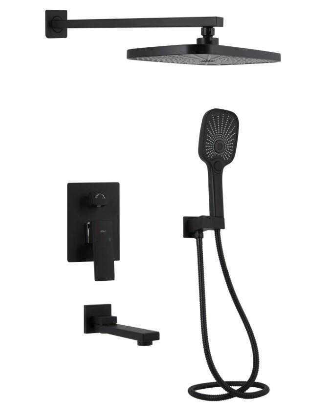 Душевая система универсальная Qtap Gemini скрытого монтажа Black Matt (QTGEM114BLM45703)