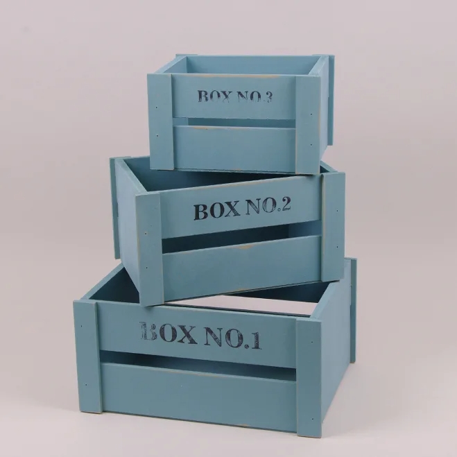 Комплект декоративных ящиков Flora Box 3шт. Голубой(29679)