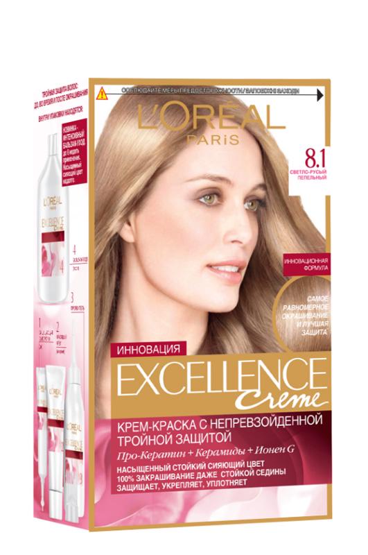 Фарба для волосся L'Oreal Paris Excellence Creme 8,1 Світло-русявий попелястий (2815)