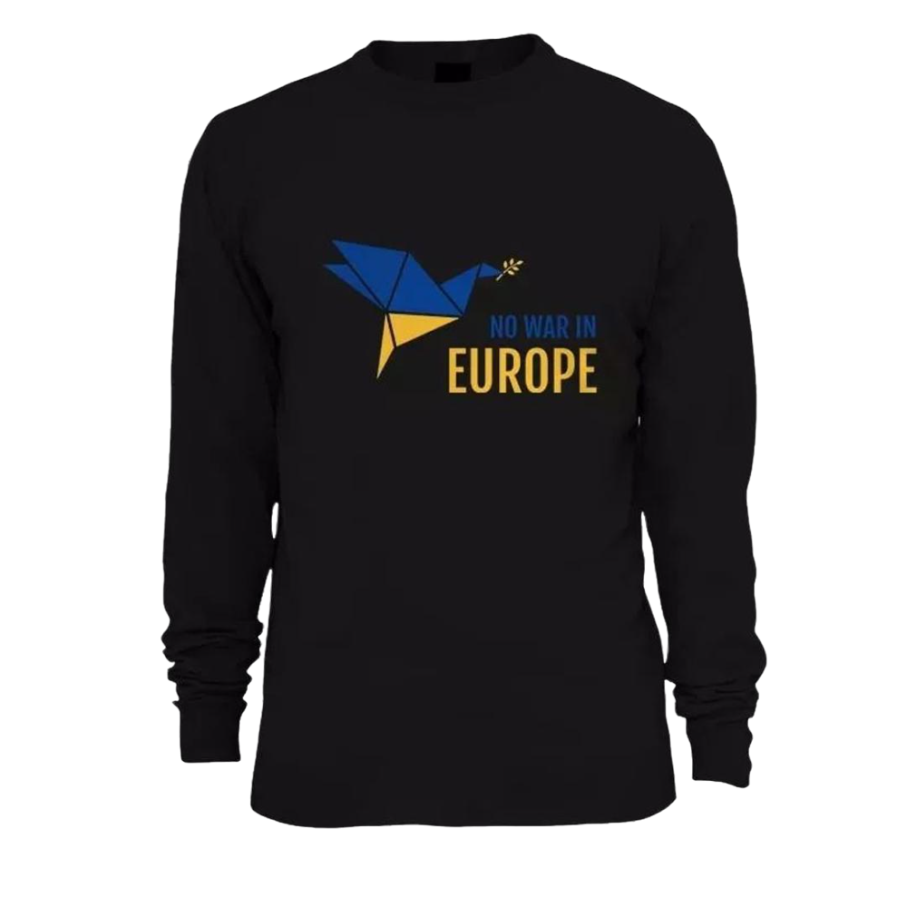 Свитшот патриотический Zerno NO WAR IN EUROPE S Черный