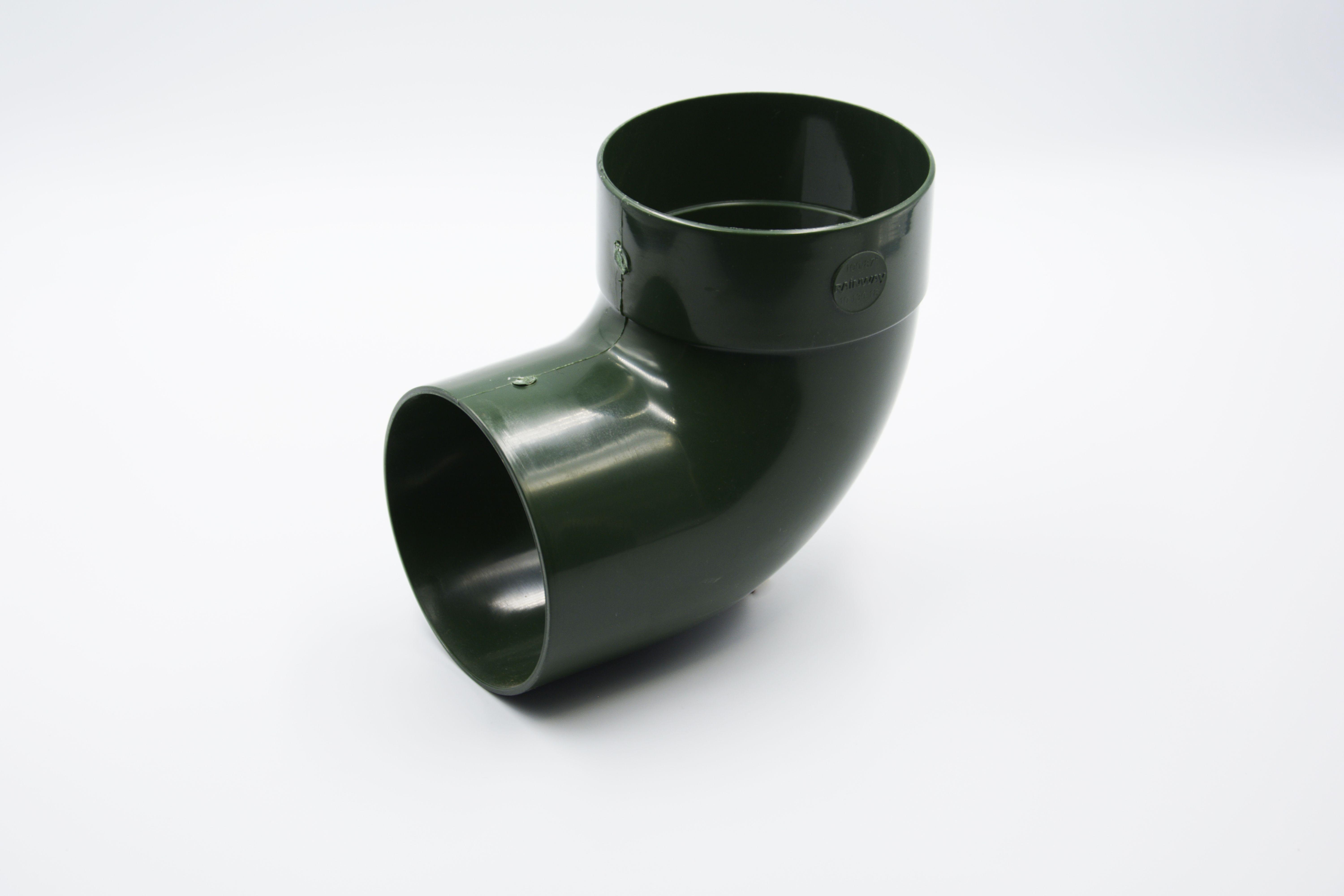 Отвод трубы одномфтовый RAINWAY 87° D 100 мм Зеленый RAL 6009 (10.130.18.003.RW)