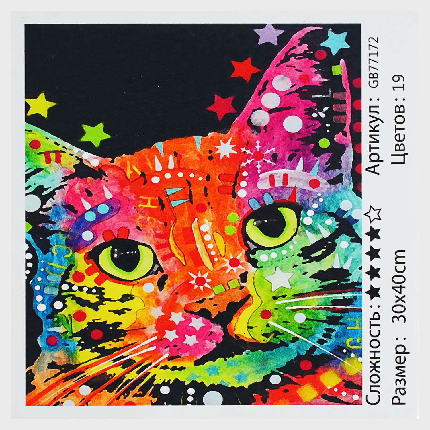 Алмазная мозаика TK Group Звездный кот 30х40 см (GB 77172)