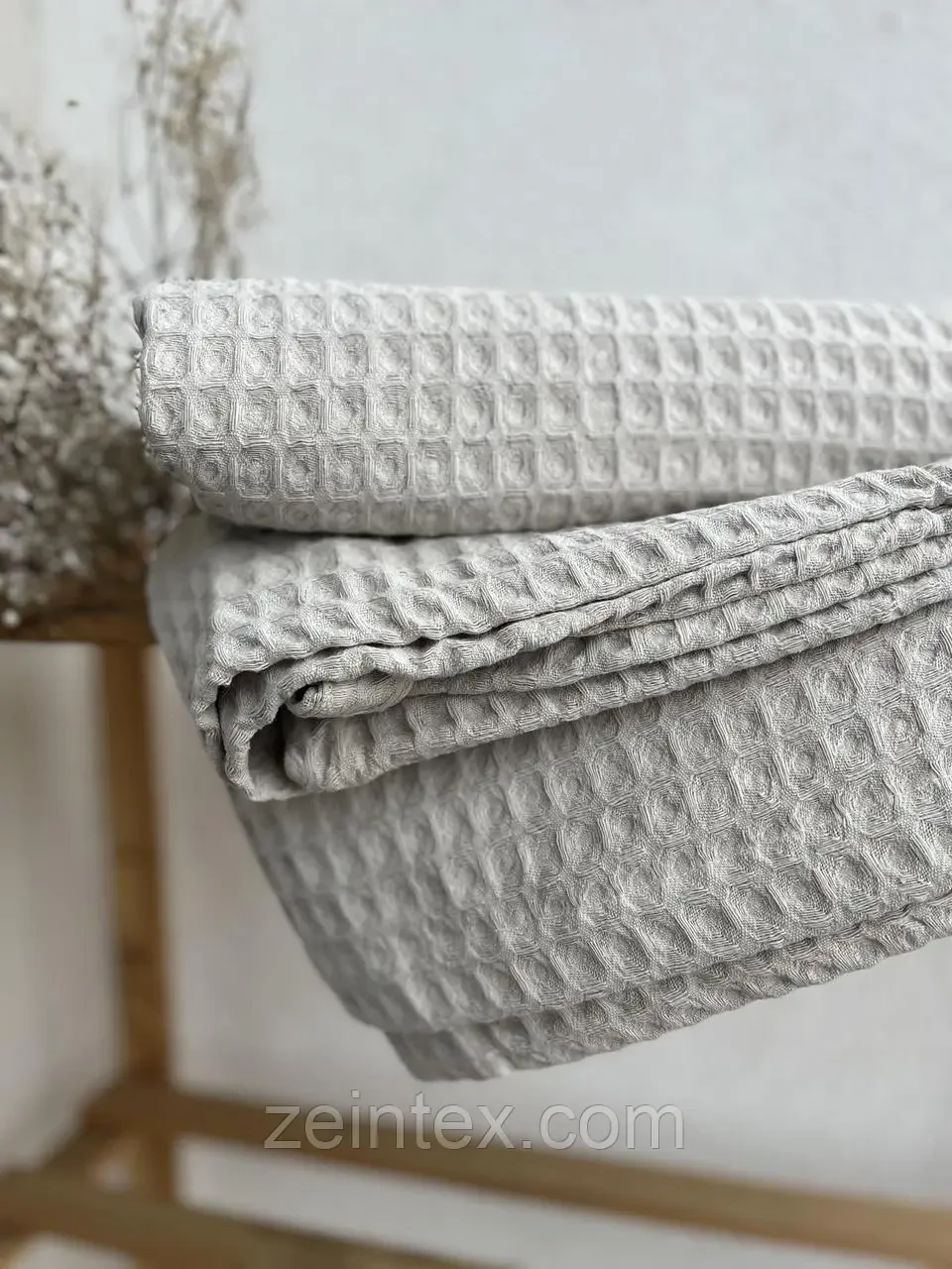 Покрывало ZEINTEX Greece вафельное 220х240 см Серо-бежевый (18094216) - фото 2