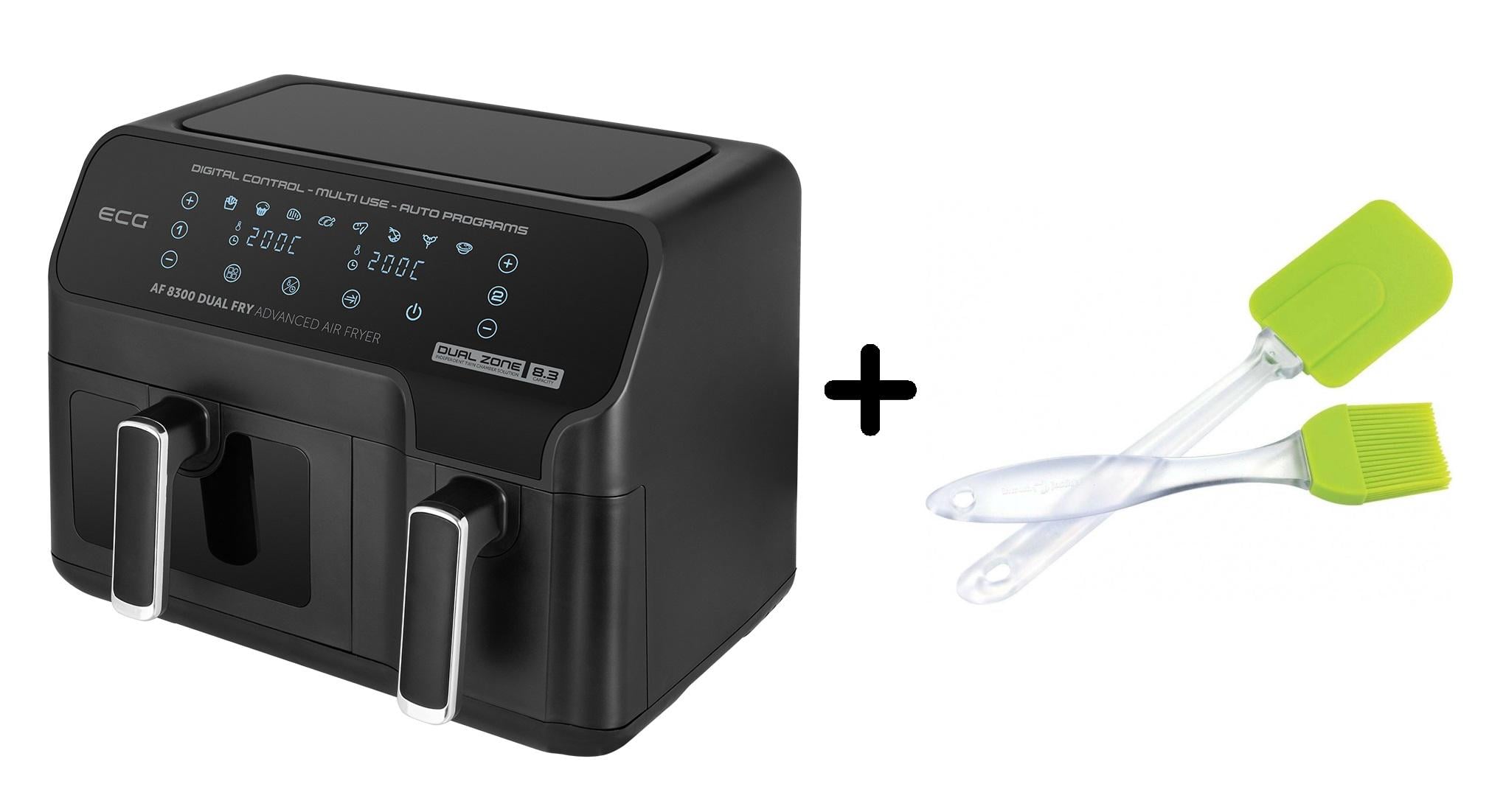 Комплект ECG Мультипечь AF 8300 Dual Fry, силиконовая кисточка и силиконовая лопатка Комплект ECG Мультипечь AF 8300 Dual Fry, силиконовая кисточка и силиконовая лопатка