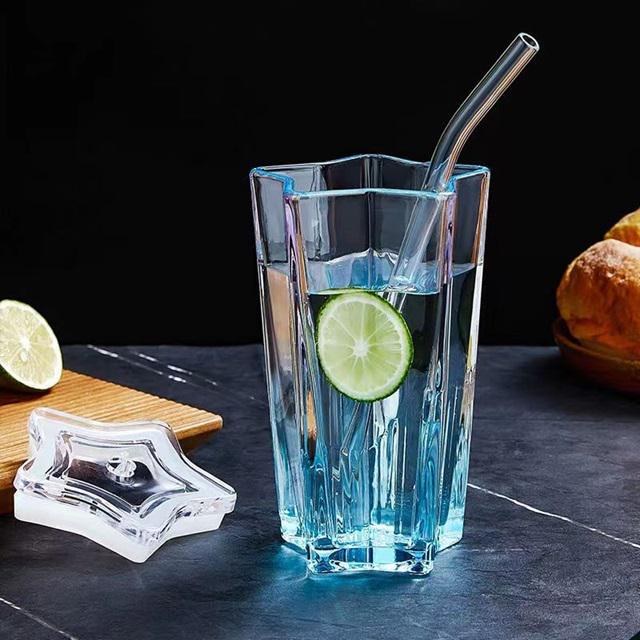 Склянка висока з трубочкою 18546 350 мл Блакитний (5010842)