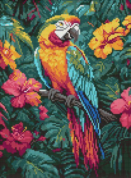 Алмазна мозаїка Тропічний птах art_selena_ua 30х40 см (AMO8163)
