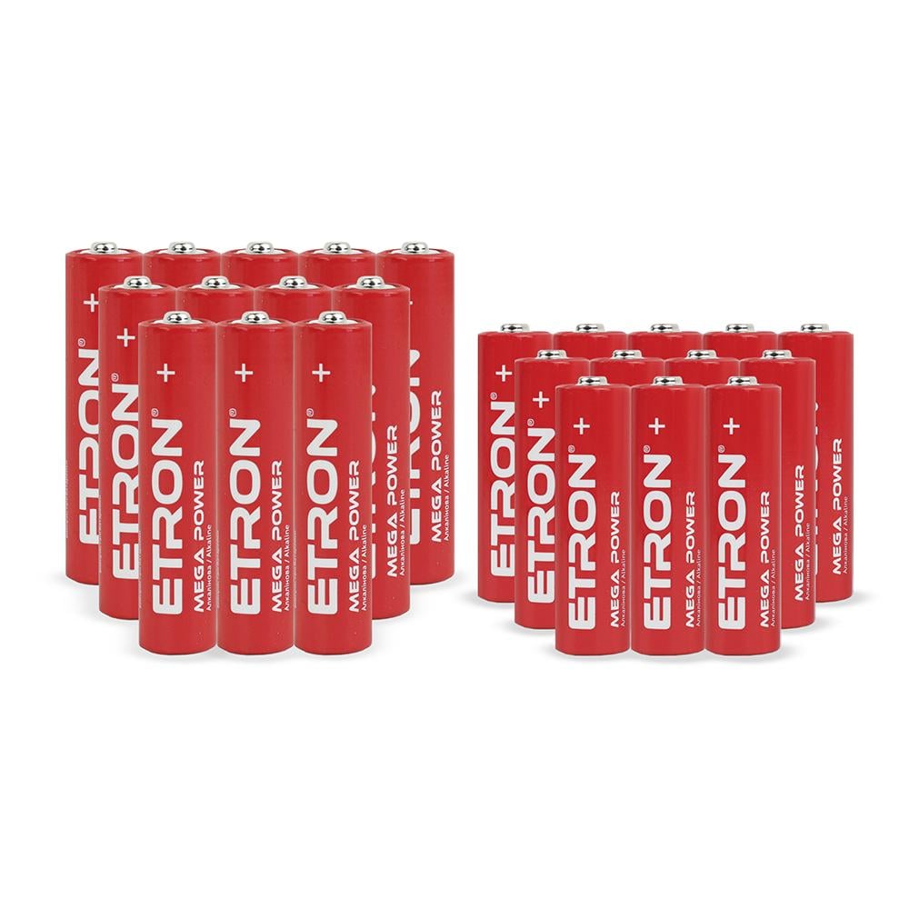 Набор батареек ETRON Alkaline AA/AAA щелочные 12/12 шт. (66520)