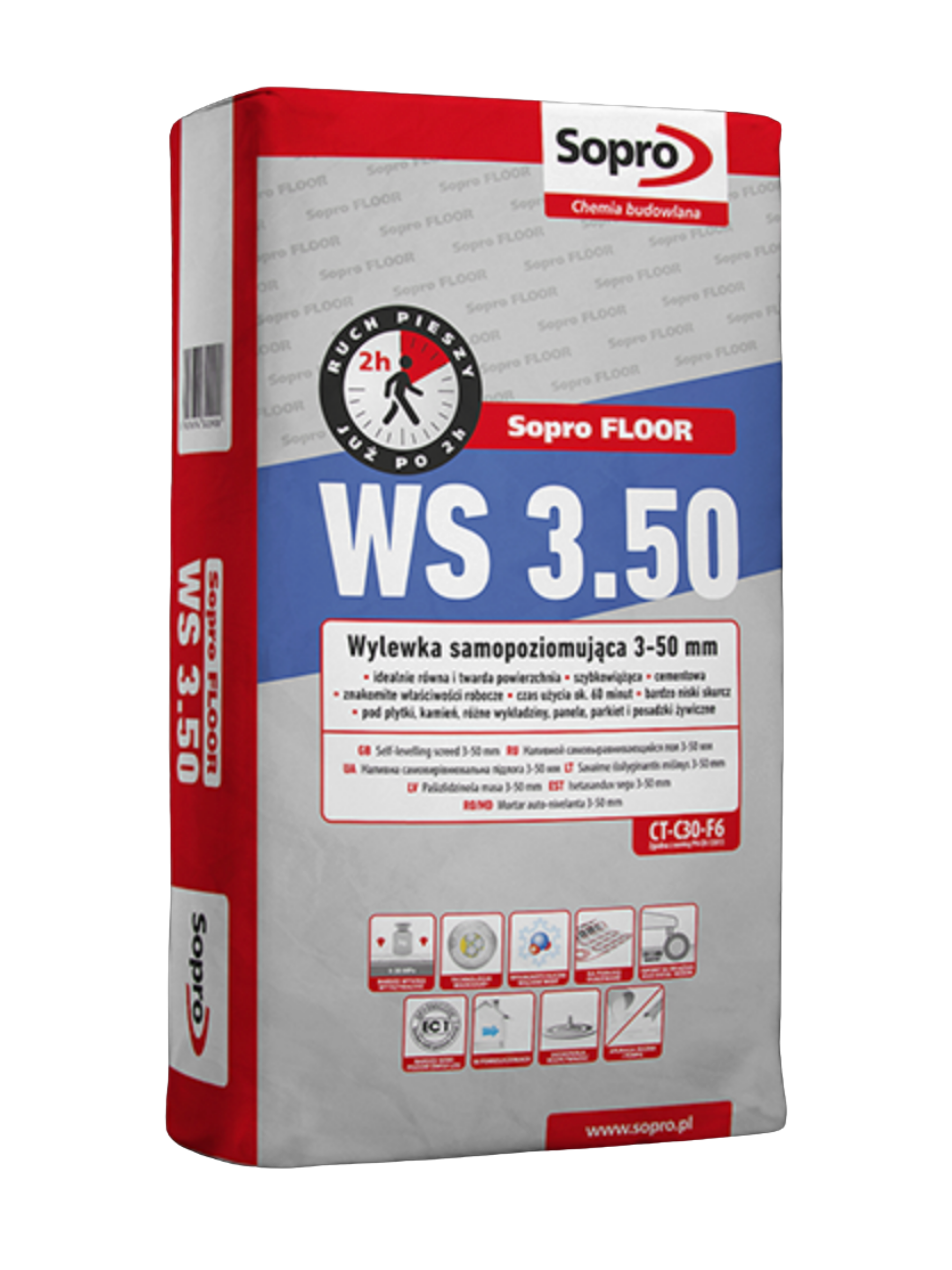 Самовирівнююча маса Sopro FLOOR WS 3.50 цементна швидкотужавіюча 25 кг (290/25)