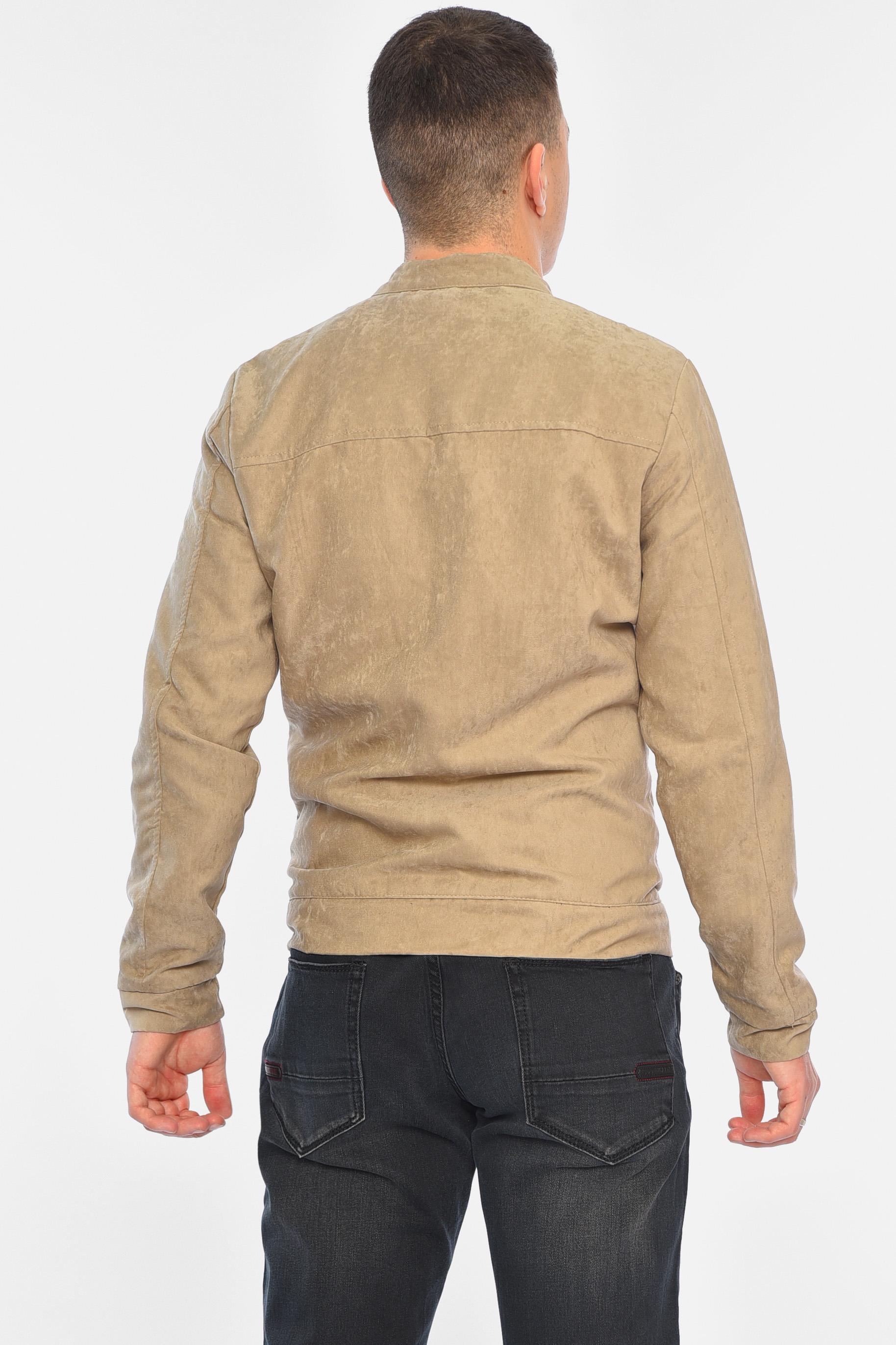 Бомбер чоловічий замшевий M Бежевий (195655) - фото 3 Бомбер чоловічий замшевий M Бежевий (195655) - фото 3