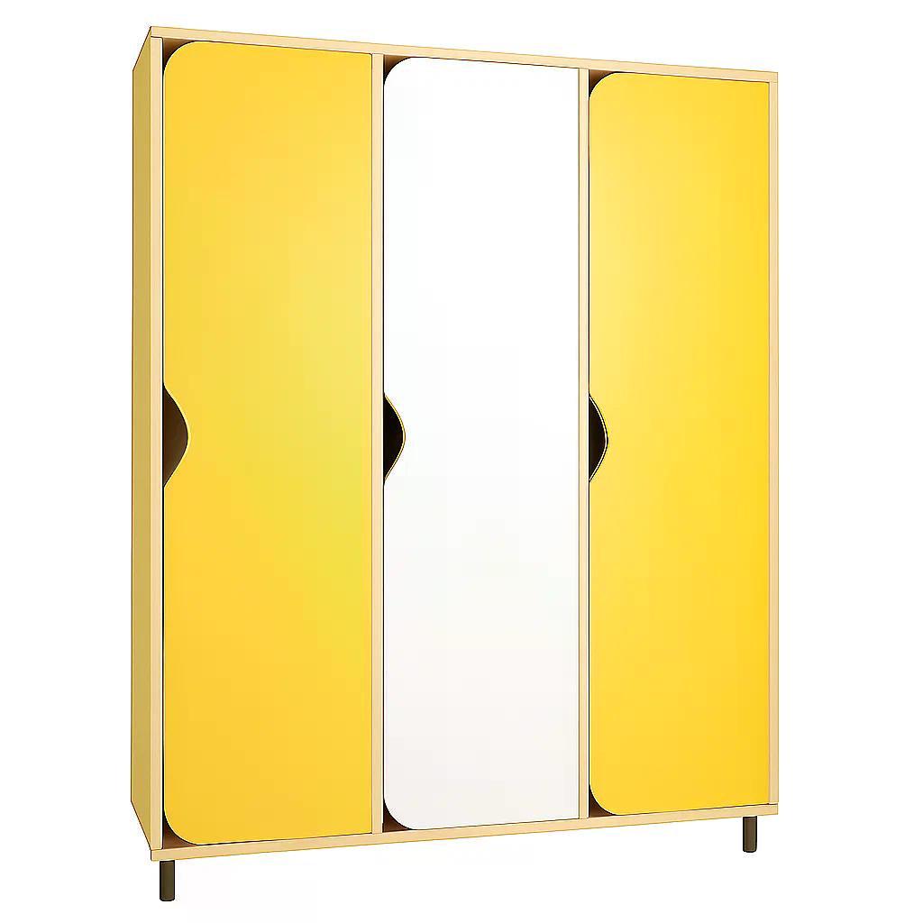Шафа для роздягальні DS-030 3-секційна на металевих регульованих ніжках Жовтий/Білий - фото 1 Шафа для роздягальні DS-030 3-секційна на металевих регульованих ніжках Жовтий/Білий - фото 1