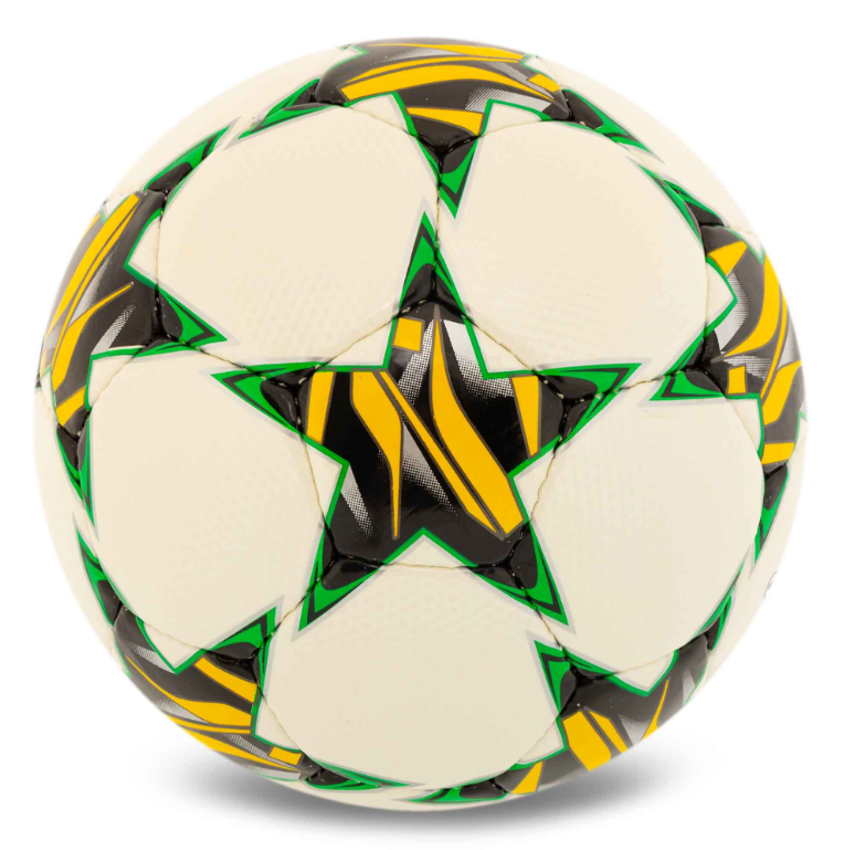 Мяч футбольный PANTHER CRYSTAL №5 ламинированный сшит вручную (FB-7931 Белый-желтый) Мяч футбольный PANTHER CRYSTAL №5 ламинированный сшит вручную (FB-7931 Белый-желтый)