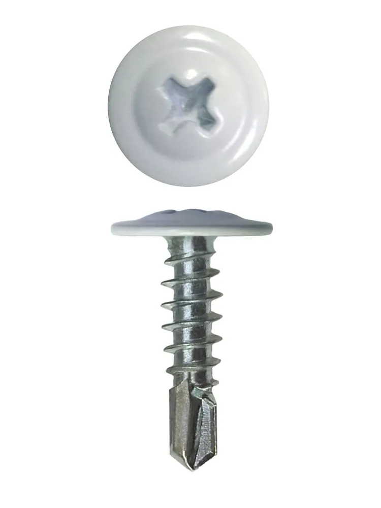 Саморез SIMBUD прессшайба 19 с буром 1000 шт. RAL9003 (19574545) - фото 1 Саморез SIMBUD прессшайба 19 с буром 1000 шт. RAL9003 (19574545) - фото 1