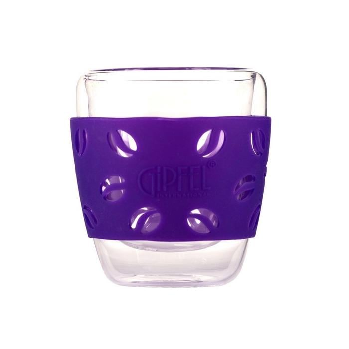Стакан GIPFEL LUMINOSSI 7164 с двойными стенками и силиконовым держателем 200 мл Фиолетовый (32616915)