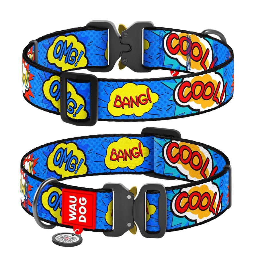 Нашийник для собак з QR-паспортом Waudog Nylon ВАУ металева пряжка-фастекс XXL 35 мм 46-70 см Blue (4535-0087) - фото 1 Нашийник для собак з QR-паспортом Waudog Nylon ВАУ металева пряжка-фастекс XXL 35 мм 46-70 см Blue (4535-0087) - фото 1