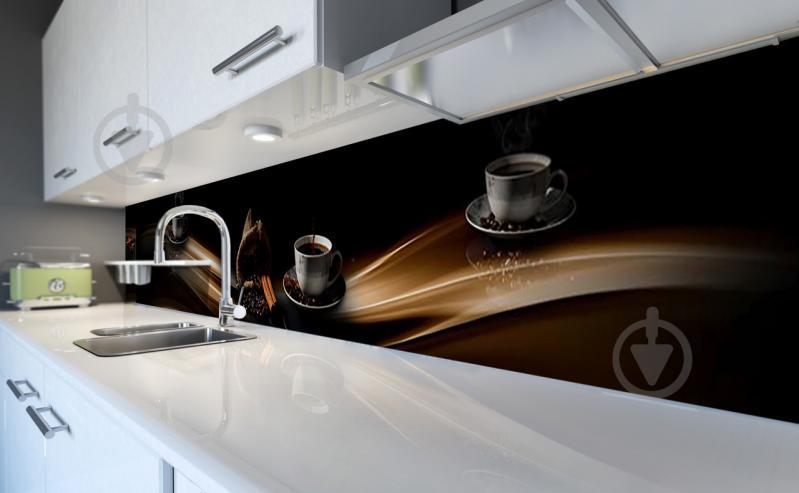 Скинали на кухню Zatarga «Кофе с палочкой корицы» 600х2500 мм виниловая 3Д наклейка кухонный фартук - фото 5