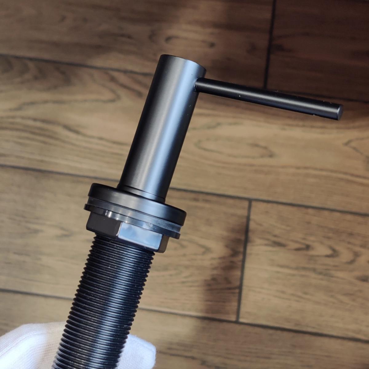 Дозатор для кухонної в мийки або стільниці Disfact DF-40 з нержавіючої сталі Чорний (2888) - фото 6