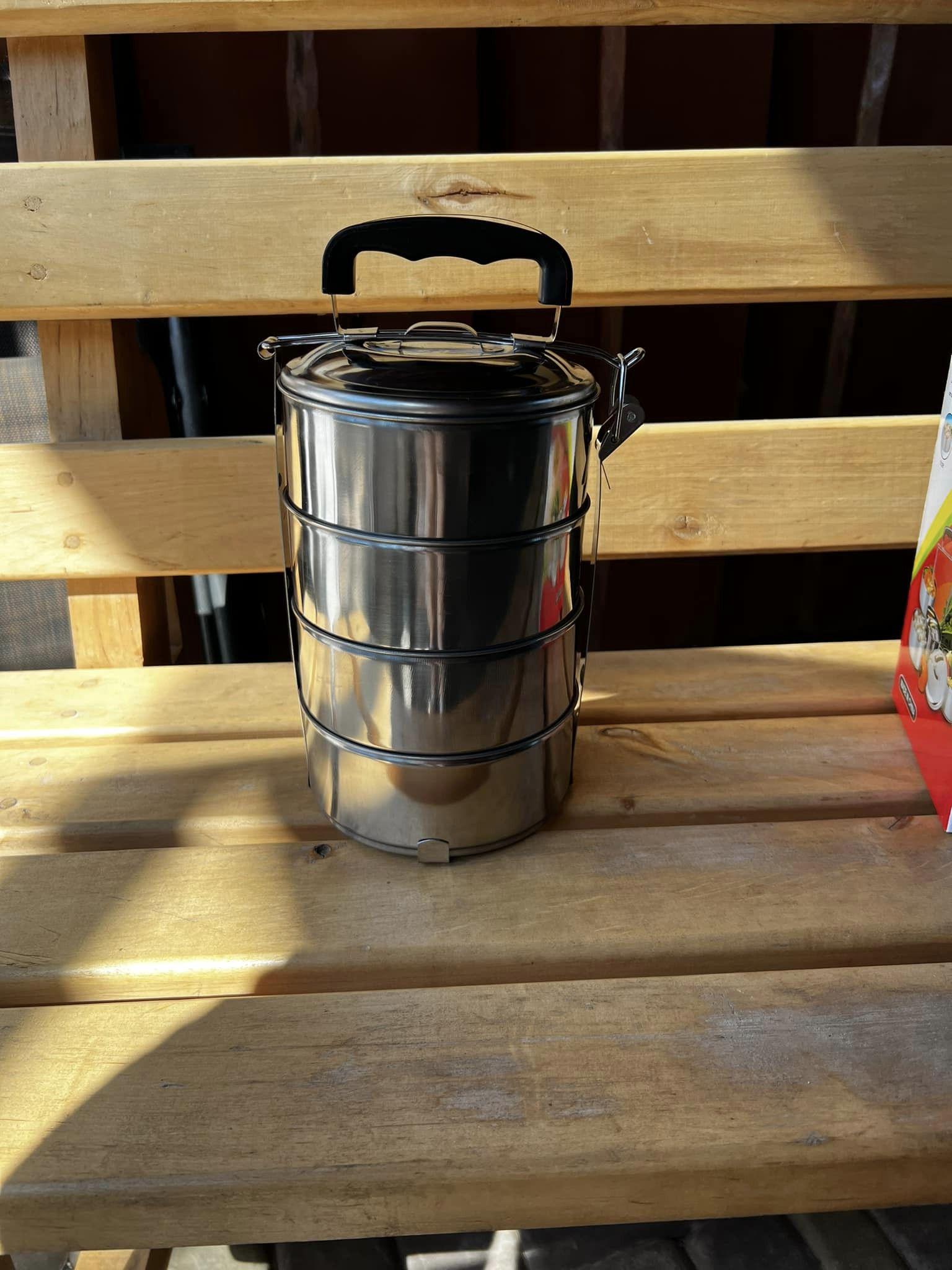 Ланч-бокс для їжі Stenson R29554 металевий 4 контейнера - фото 7 Ланч-бокс для їжі Stenson R29554 металевий 4 контейнера - фото 7