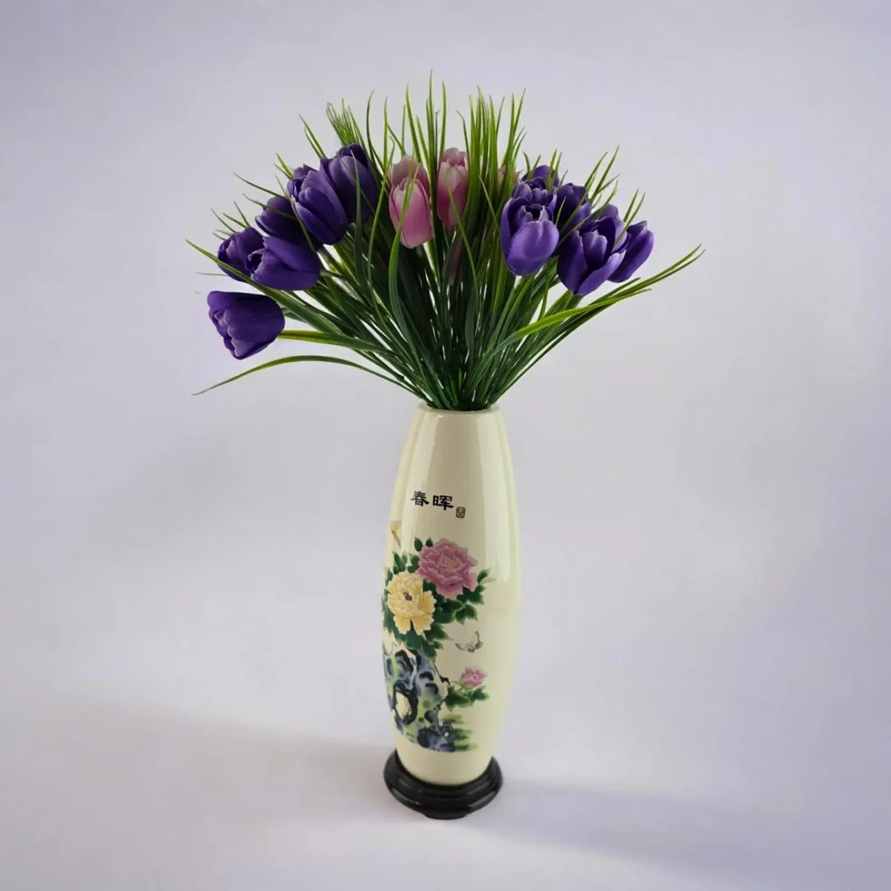 Ваза фарфоровая на подставке пиона 26х6,3х,6,3 см (32360D) - фото 2 Ваза фарфоровая на подставке пиона 26х6,3х,6,3 см (32360D) - фото 2