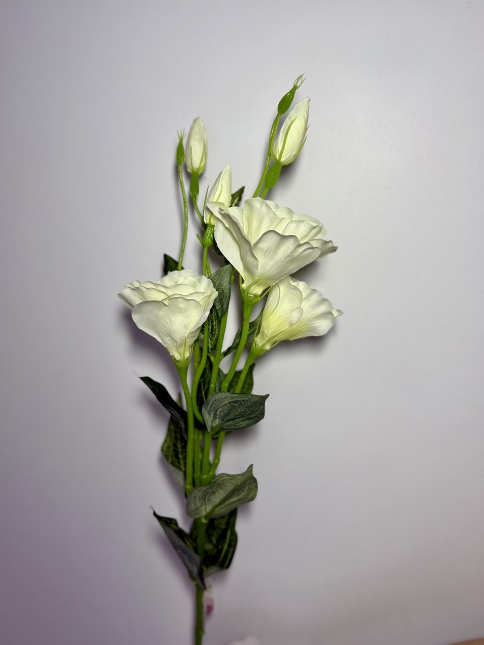 Эустома искусственная лизиантус декоративная ветка для букетов и интерьера 80 см Белый