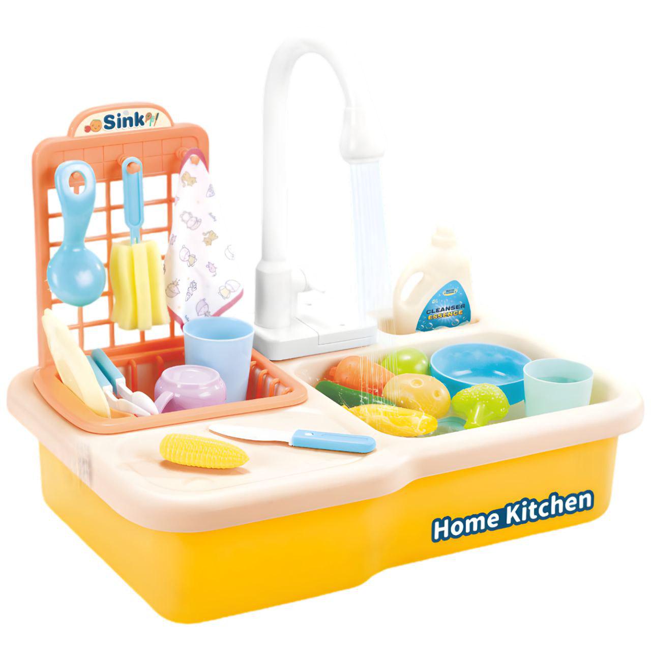 Детская кухня Limo Toy с функцией воды и набором из 20 предметов Желтый