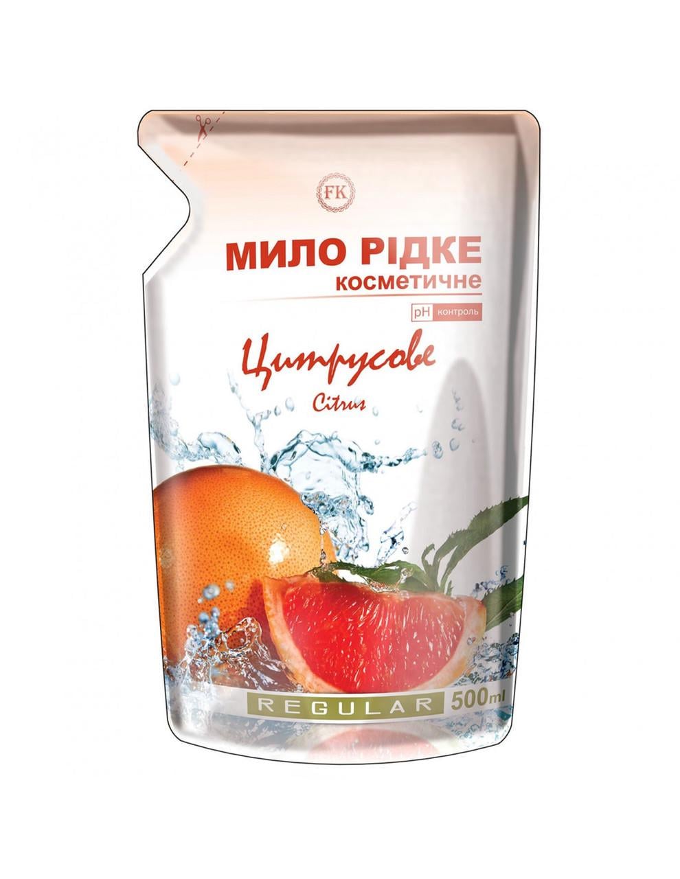 Мыло жидкое Kombi Factory REGULAR косметическое "Цитрусовое" Дой-пак 500 мл (2180901933)