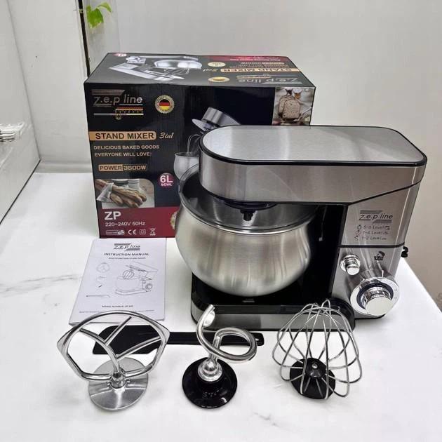Міксер Zepline з нержавіючої сталі кухонний комбайн з чашею 3500 Вт (ZP-105) - фото 4 Міксер Zepline з нержавіючої сталі кухонний комбайн з чашею 3500 Вт (ZP-105) - фото 4