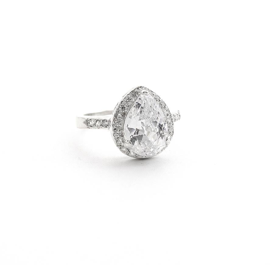 Кольцо серебряное с камнем капля Maxi Silver 7981 SE р. 18 (8798180)