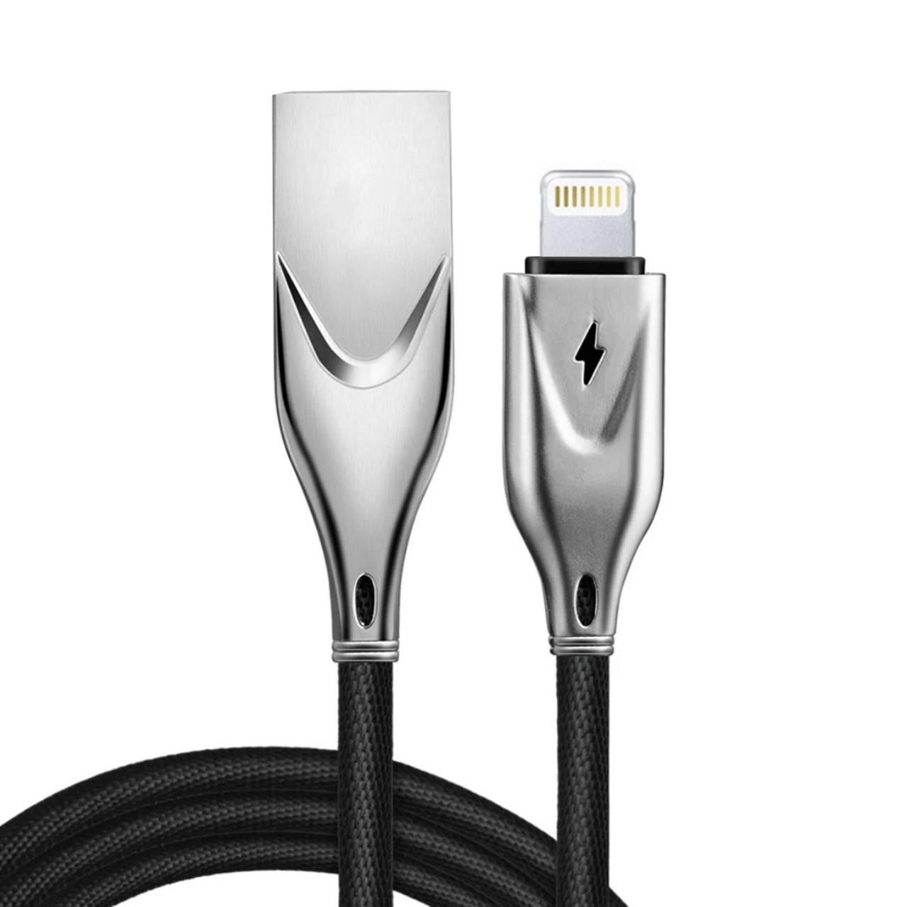 Кабель USB быстрой зарядки с разъемом Lightening 2.4 A 1 м Черный (1059950378)
