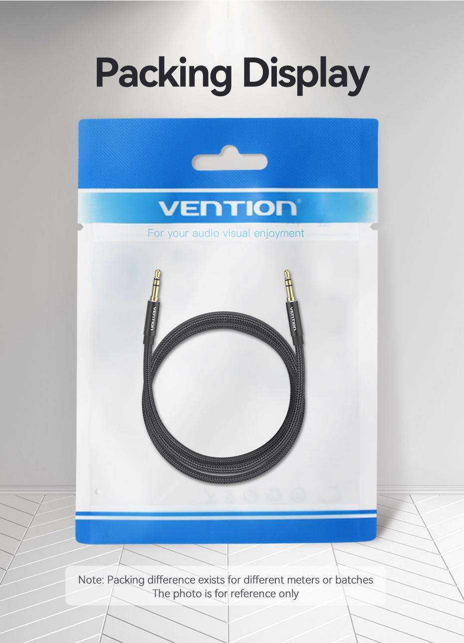 Кабель Vention 3.5 мм minijack стерео AUX TRS 3-пиновая нейлоновая оплетка 3 м Черный (BAWBI) - фото 15 Кабель Vention 3.5 мм minijack стерео AUX TRS 3-пиновая нейлоновая оплетка 3 м Черный (BAWBI) - фото 15