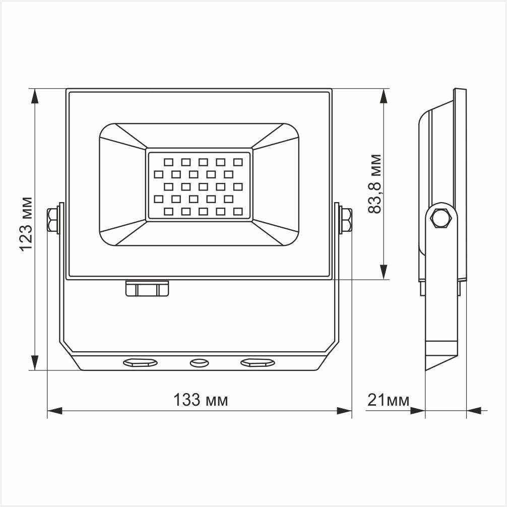 Прожектор LED VIDEX TITANUM 20W 6000K 1600Lm IP65 SMD TLF206 - фото 3