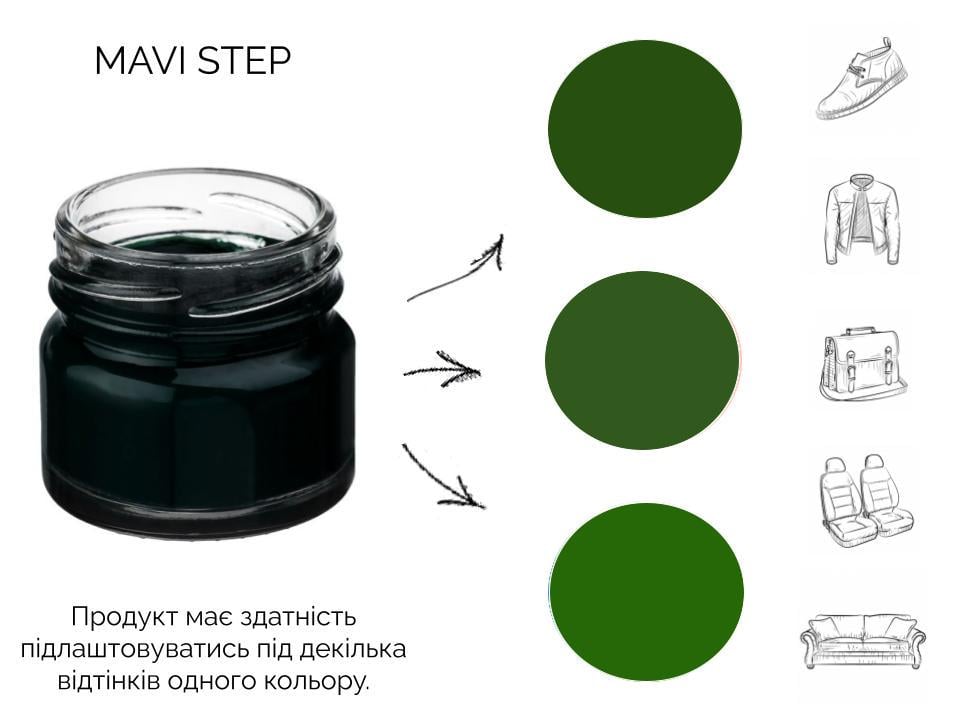 Крем для обуви и кожи Mavi Step Creme de Beaute 25 мл Темно-зеленый (C01/133/025) - фото 3