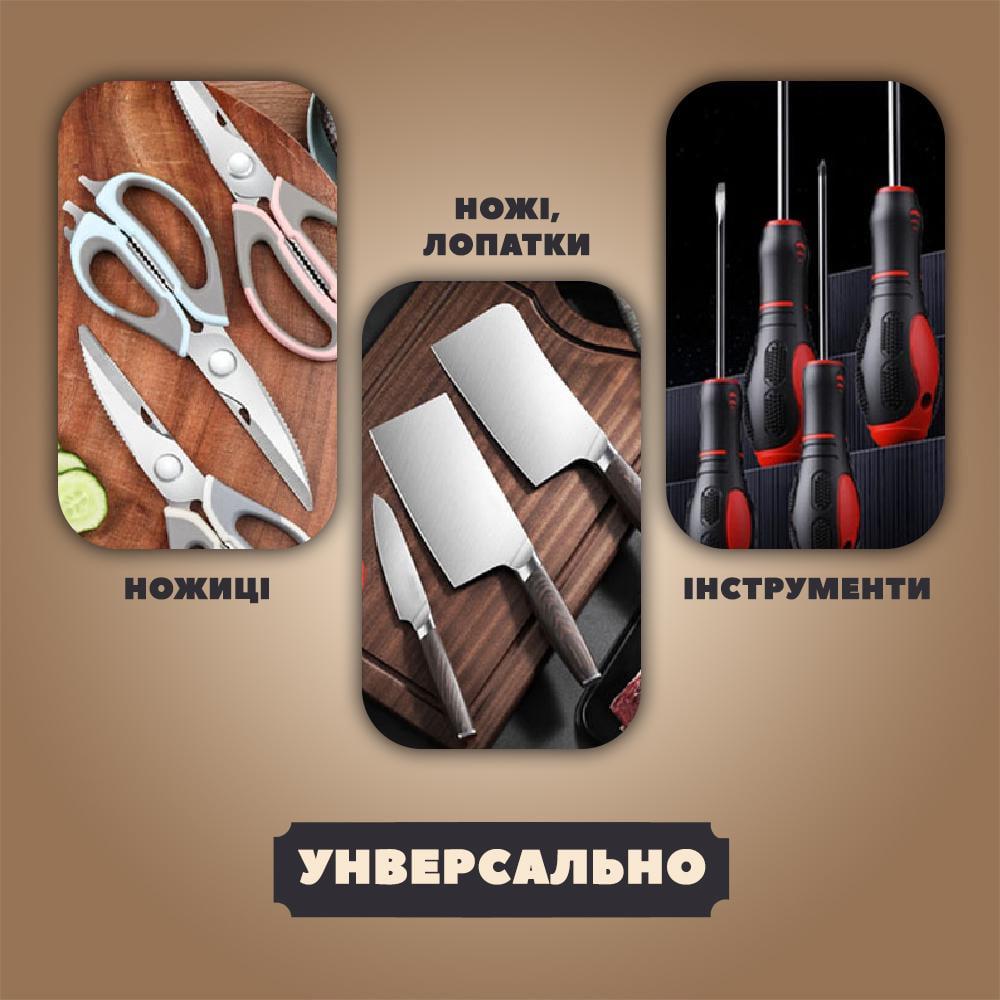 Держатель для ножей и инструментов настенный магнитный 33 см Черный (23993610) - фото 2