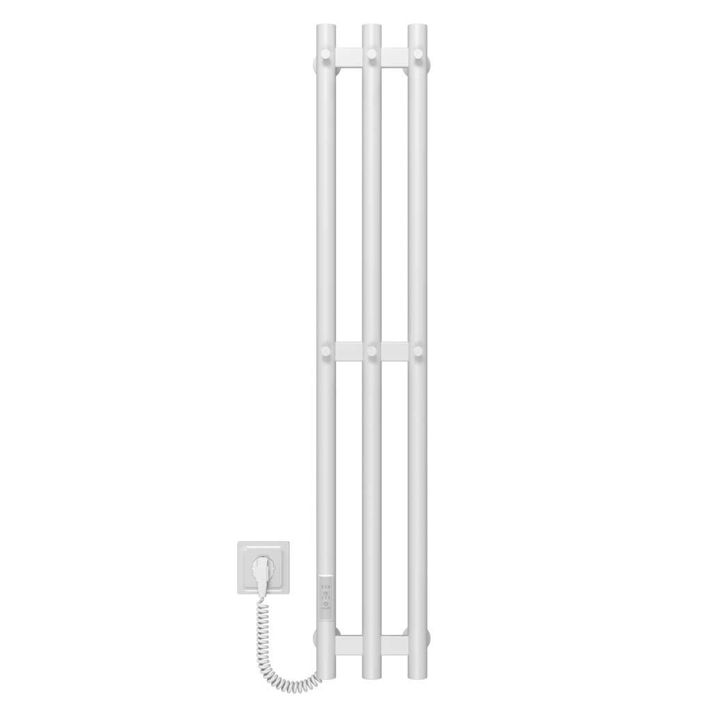 Полотенцесушитель электрический Deffi Zara П3 WD03 левое подключение нержавеющая сталь 140х1000 мм Белый (A.ZR.100.14.3.E.W.L.3)