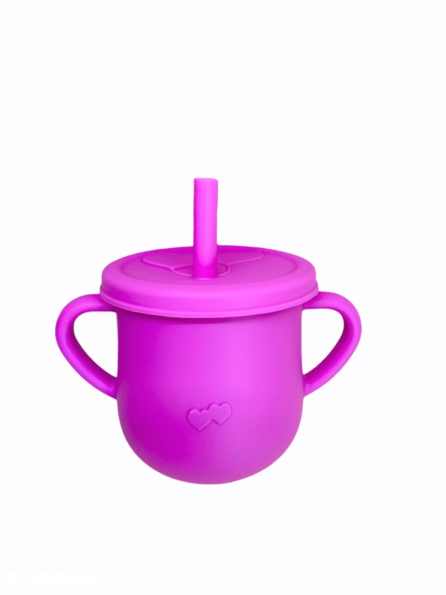 Набір дитячого посуду силіконового з присоскою тарілка/ложка/нагрудник/поїльник Рожевий (24043431) - фото 4 Набір дитячого посуду силіконового з присоскою тарілка/ложка/нагрудник/поїльник Рожевий (24043431) - фото 4