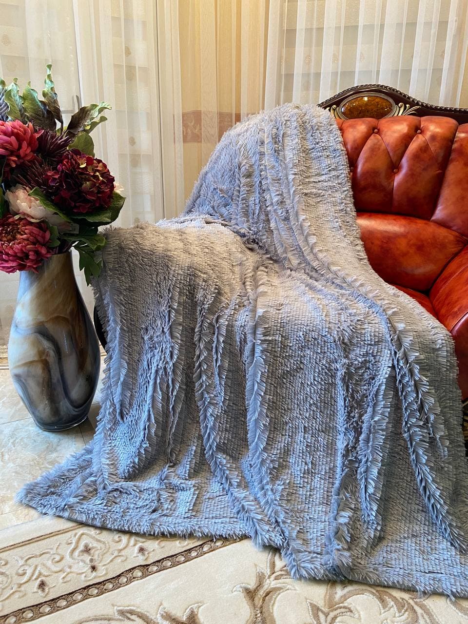 Плед Koloco Травка 160X210см Сірий - фото 2 Плед Koloco Травка 160X210см Сірий - фото 2