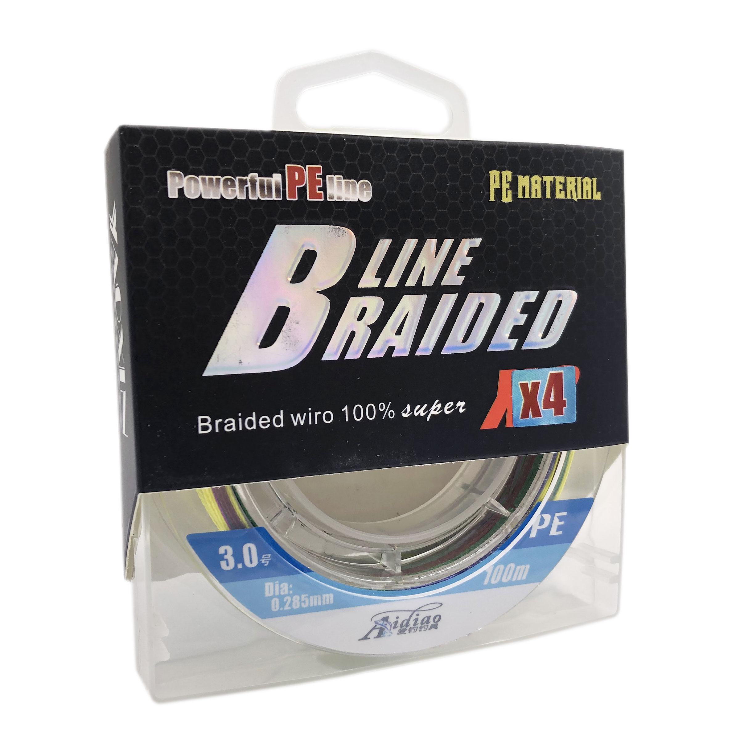 Шнур Aidiao Line Braided PEx4 3.0 100 м 0,285 мм 27,5 кг Різнокольоровий (7844)