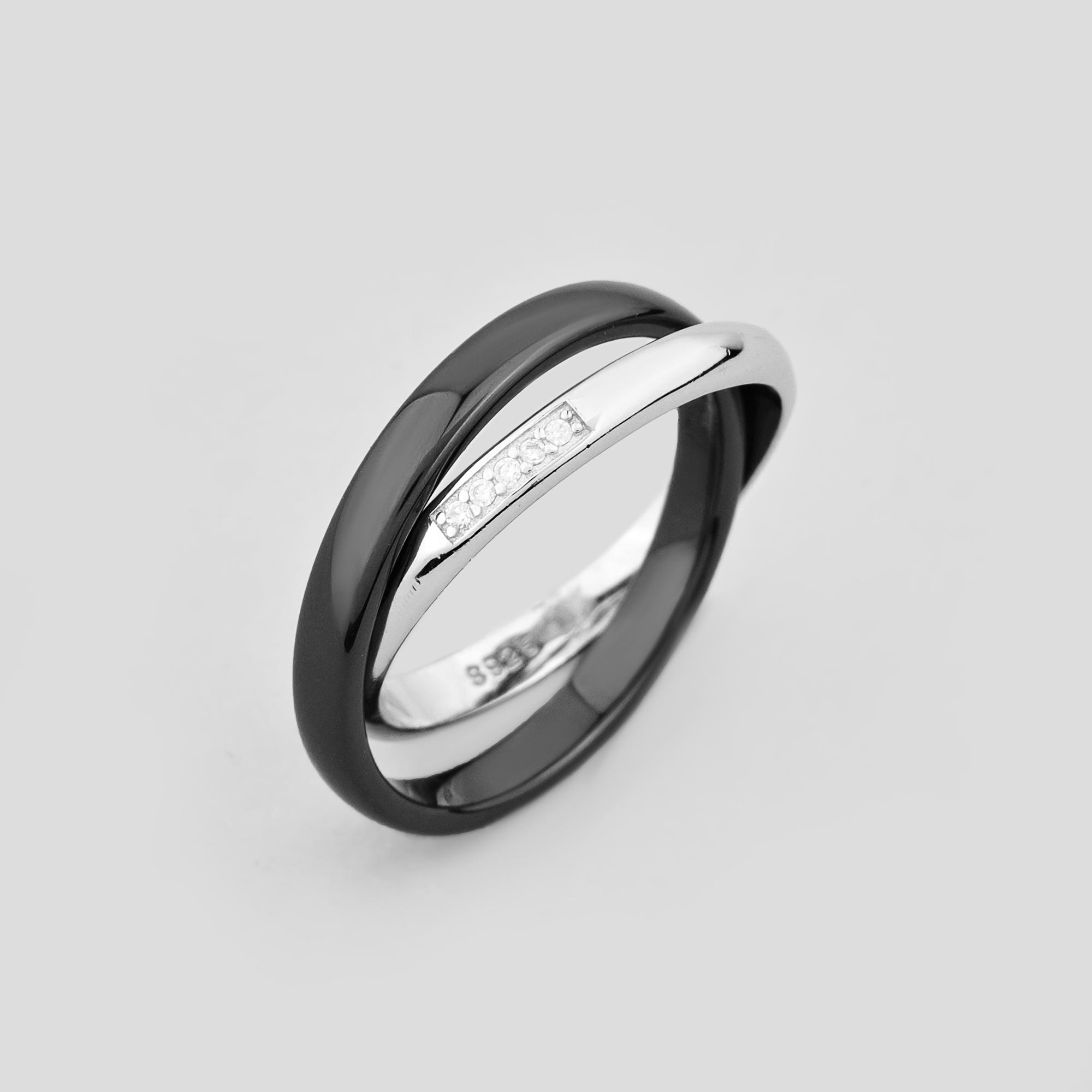 Серебряное кольцо Minimal Луара р. 18 (16433)