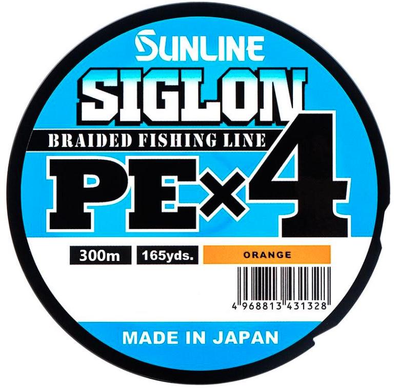 Шнур Sunline Siglon PEx4 300 м 0,242 мм 15,5 кг Оранжевый (1013-1658.09.57)