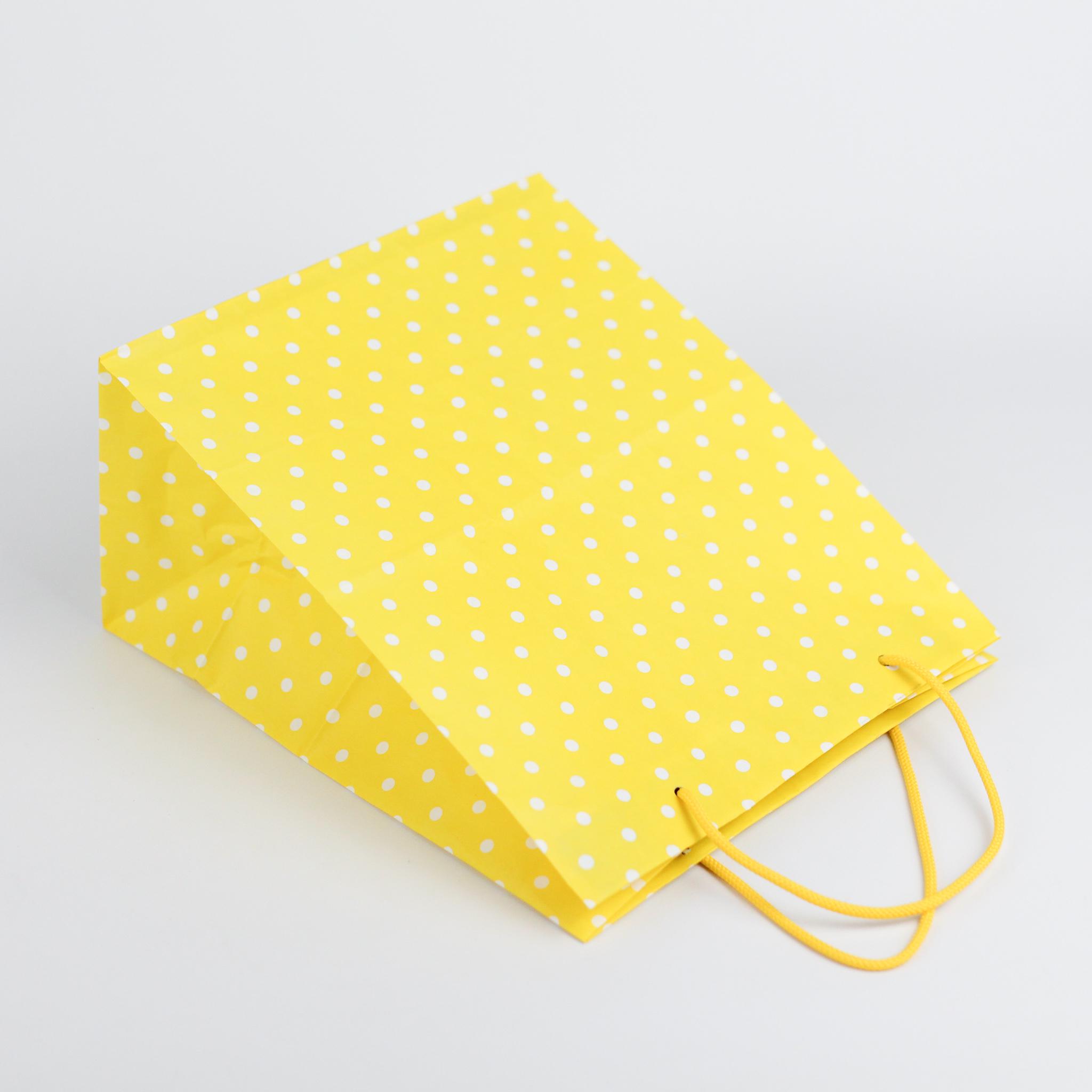 Пакет с принтом горошек Люкс с ручками веревками 20 шт. 260х150х320 мм - фото 4 Пакет с принтом горошек Люкс с ручками веревками 20 шт. 260х150х320 мм - фото 4